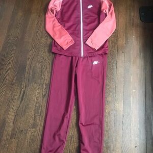 Nike Maroon and Pink Tracksuit